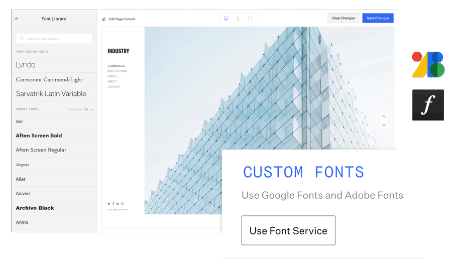 custom fonts for architects